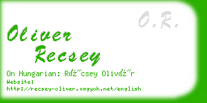 oliver recsey business card